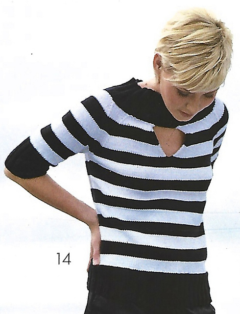 # 14 Pull raglan en noir et blanc