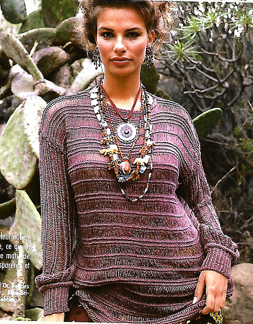 # 71 Pull mailles lâchées, tricot en largeur