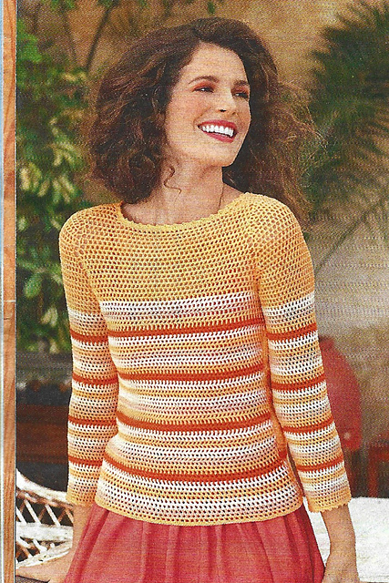 # 15 Pull à rayures et patchwork