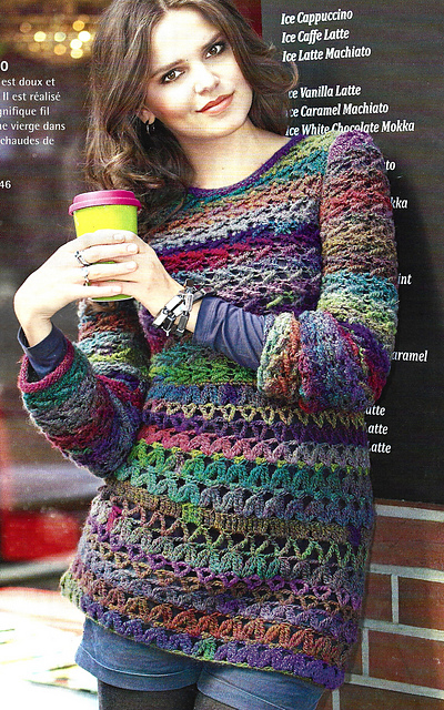 # 10 Long pull chiné multicolore