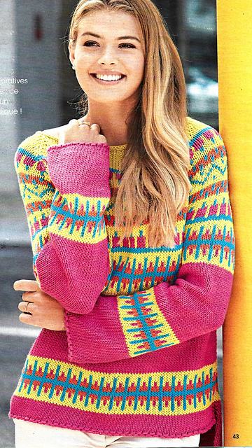 # 25 Pull raglan, motif jacquard