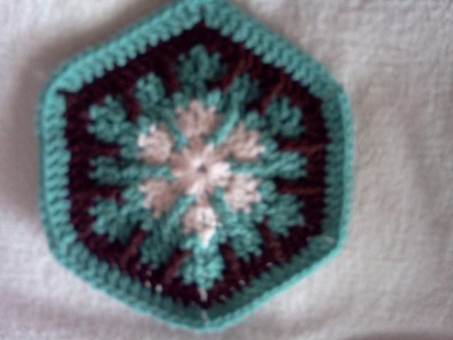 Snowflake Hexagon Afghan Block
