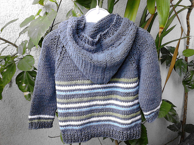 Mock cable and stripes baby cardigan