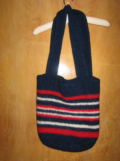 Sentimental Stripes Felted Tote