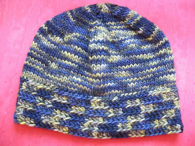 Crochet Brim Knitted Hat