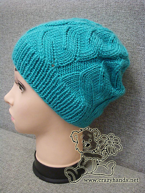 Azure Faux Cable Hat