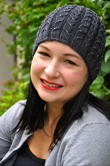 Slip-Stitch Cables Beaded Hat