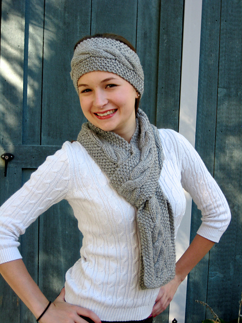 Cabled Headband & Scarf