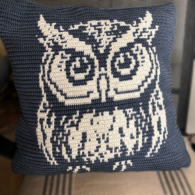 Mosaic Owl Chickadee Pillow