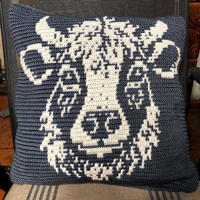 Mosaic Pillow Rabbit Cow