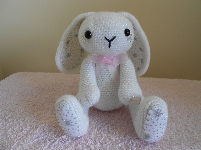 Sparkle Snow Bunny Amigurumi