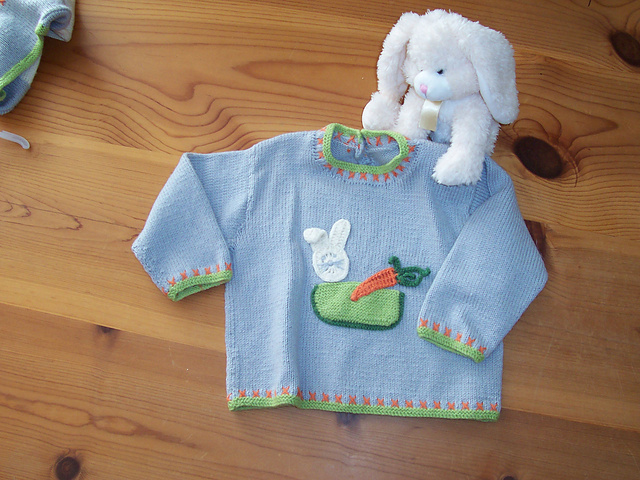 Pull Bébé Next Motif Lapin - Taille 6-9 Mois - Occasion Très Bon état