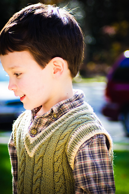 Design A - Cabled V-neck Sweater and Vest/Tank