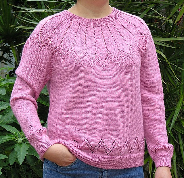 Classic Lace Yoke Neck Sweater