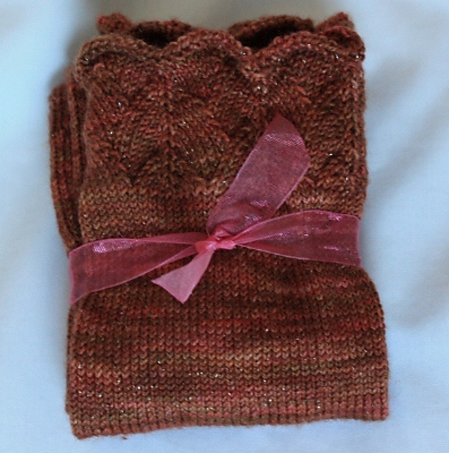 Heelless Sock With Leaves