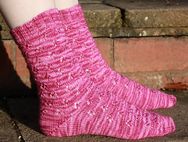 Twinkling Rosebud Socks