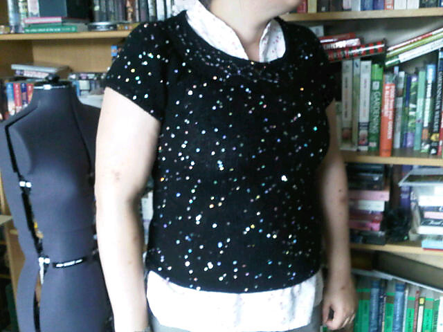 Top with Lace Neckline