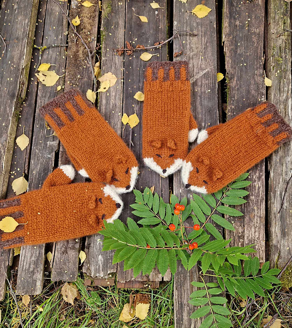 Tova revevotter til store / Adult Foxy mittens