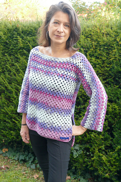 Häkelpullover "Lavendelfeld"