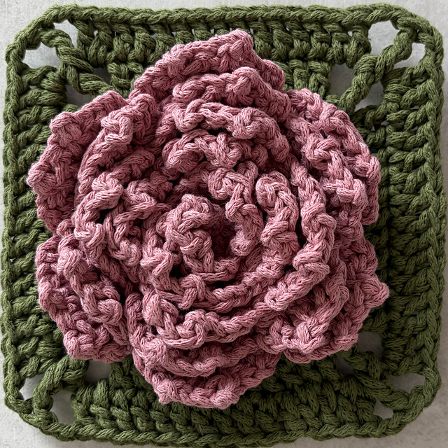 Peony Flower Granny Square