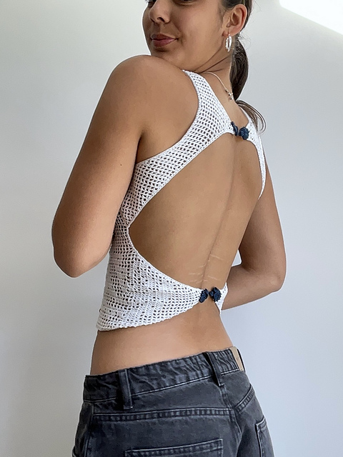 Paris paisley filet crochet top