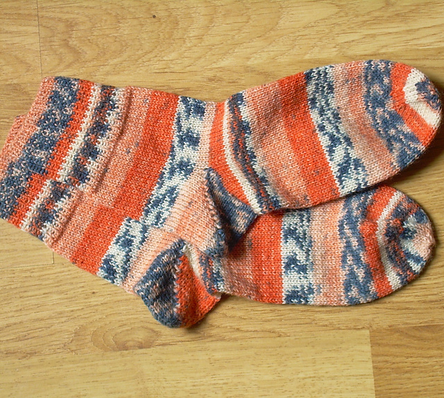 Socks with afterthought heel