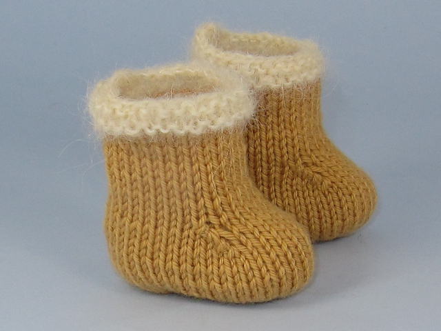 Baby Simple Fur Trim Booties (Bootees)