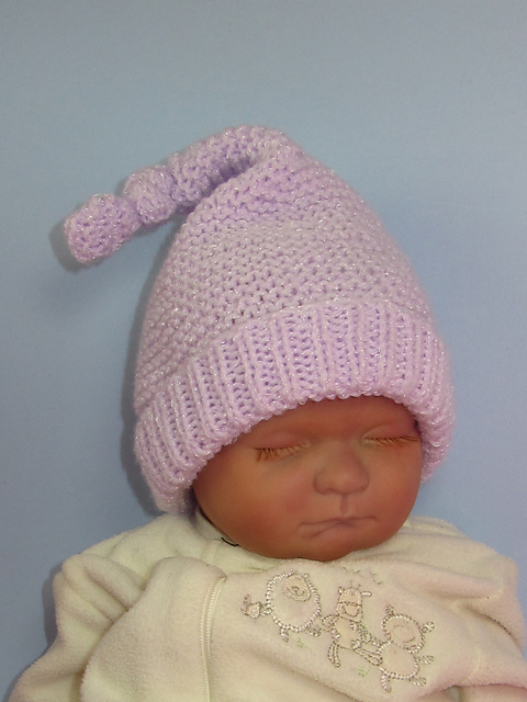 Baby Garter Stitch Topknot Pixie Hat