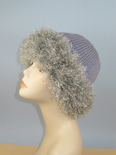 Faux Fun Fur Trim Beanie Hat