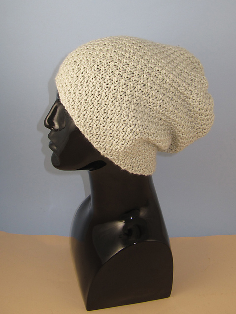 Chunky Unisex Double Moss Stitch Slouch Hat