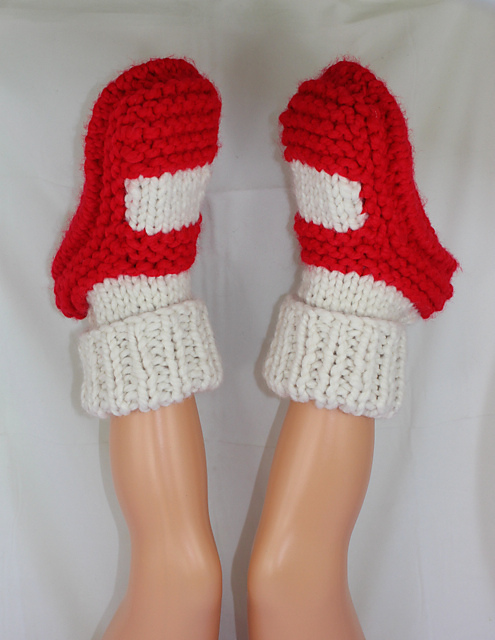 Childrens Super Chunky Rib Cuff Sock Slippers