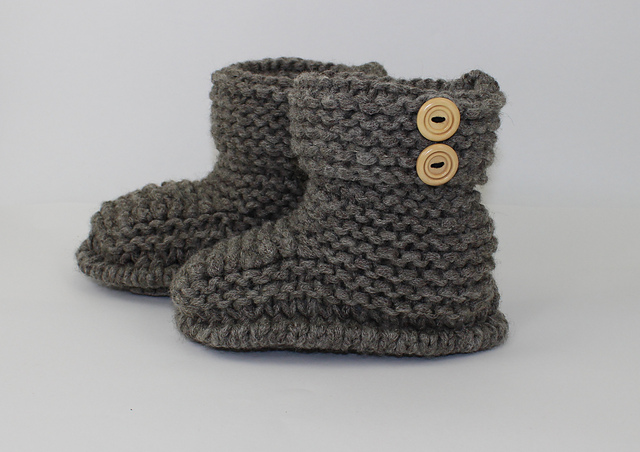 2 Button Childrens Slipper Boots