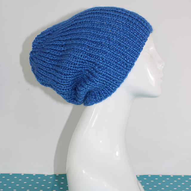 Simple Aran Rib Slouch Hat