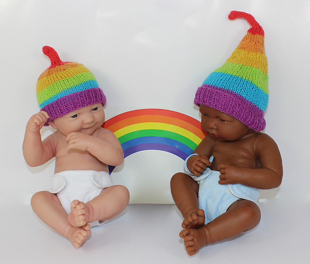 Preemie Baby Rainbow Stalk Beanie and Pixie Hats