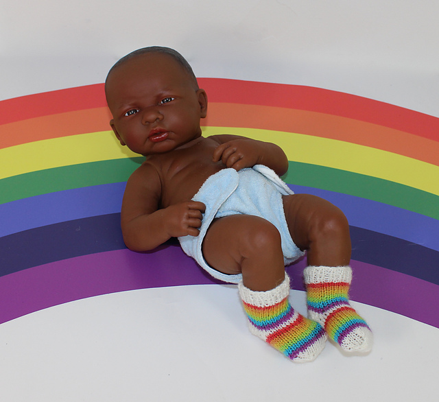 Preemie Baby Simple Rainbow Socks