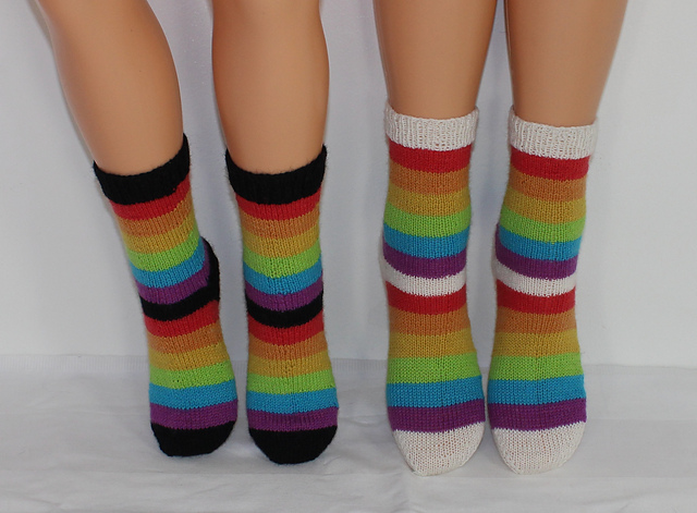 Childrens Simple Rainbow Socks Circular