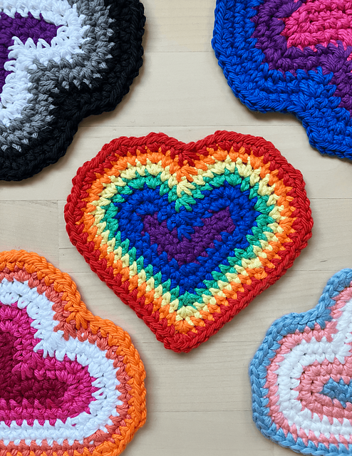 Rainbow Heart Coasters