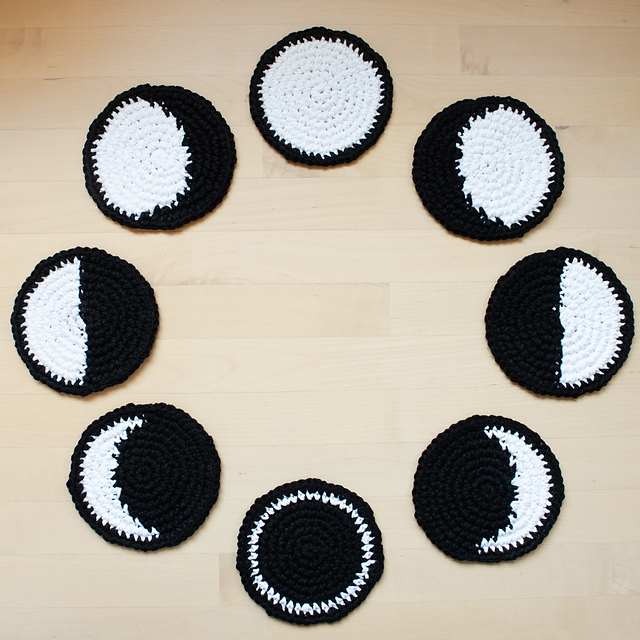 Ravelry: Phases of the Moon Coasters pattern by Maggie A