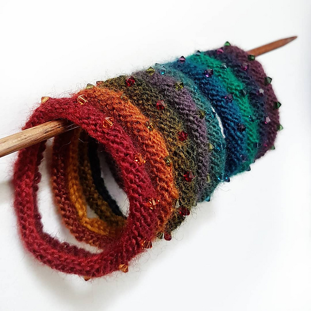 Crystal & Yarn Bangles