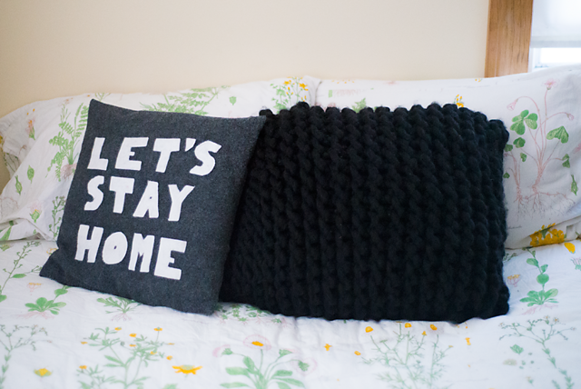 Giant knitted pillow
