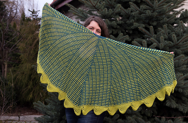 Morning Mist Half Circular Shawl
