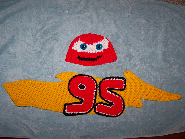 Race Car Hat and Scarf Set