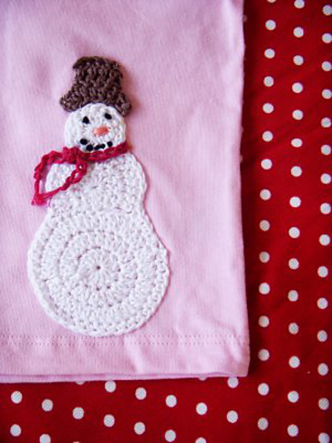 Crochet Snowman Applique