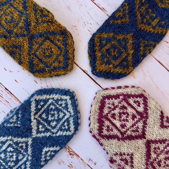 Diamantselbuvotter / Diamond Selbu Mittens