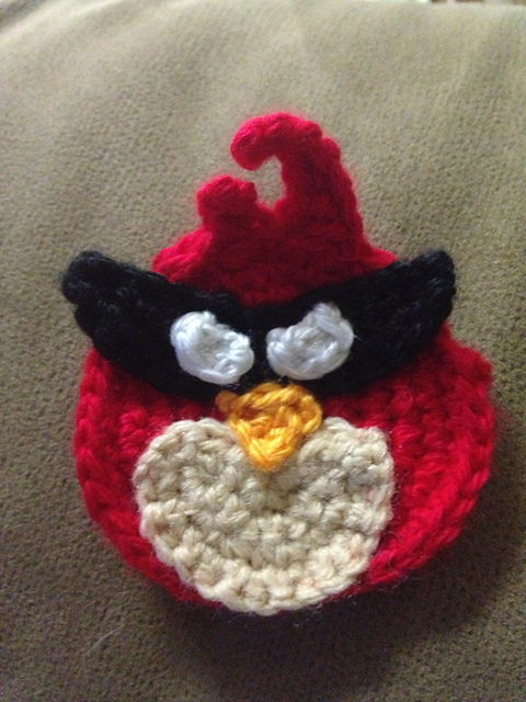 Red Angry Bird Space Applique