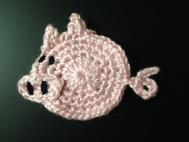 Crochet Piggy Applique