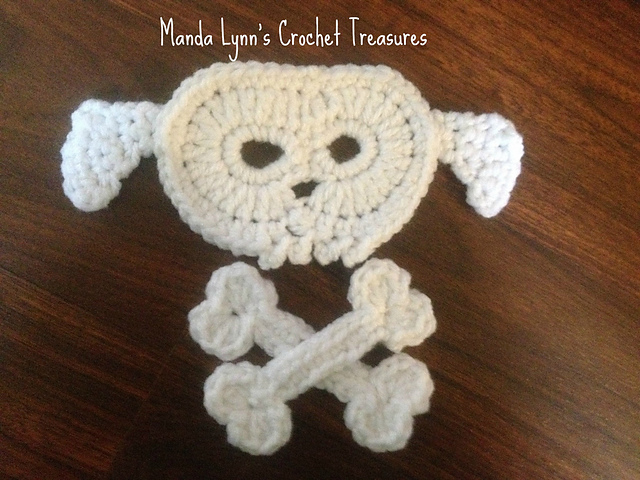 Puppy Skull n Bones Applique