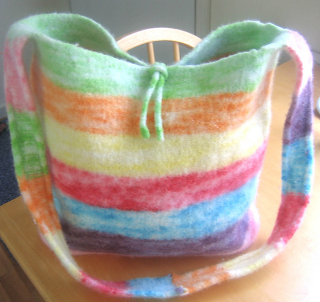 Kool-aid Felted Bag (Striped Bag)