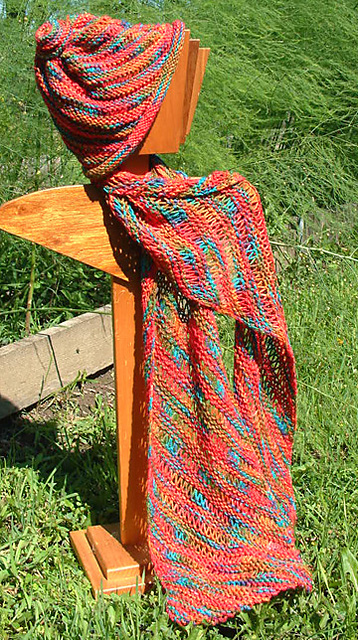 #200 Quick & Easy Diagonal Drop Stitch Hat & Scarf