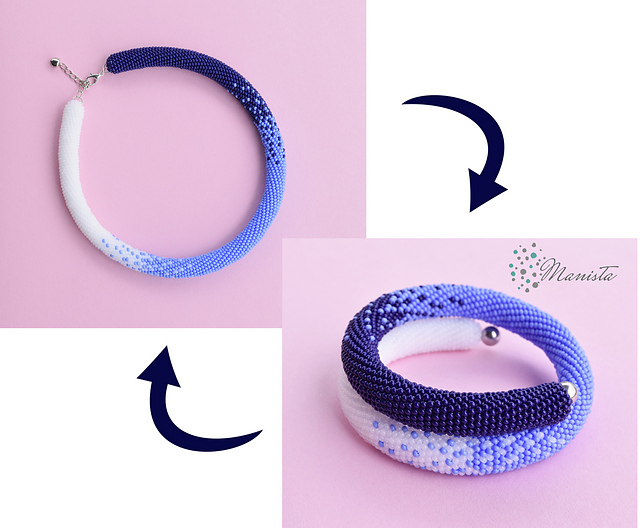 Ombre beaded necklace or bracelet